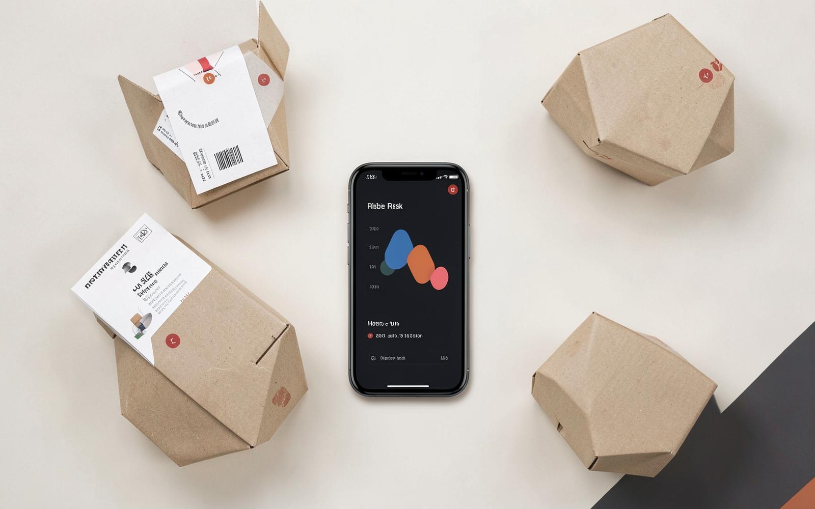 Ecommerce return parcels surrounding a risk analysis dashboard